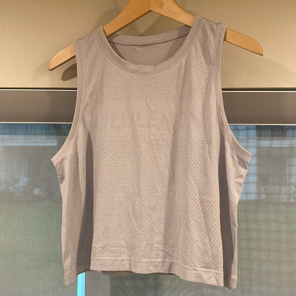 Lululemon breeze by muscle crop tank top silver lilac size 10 - Picture 2 of 4